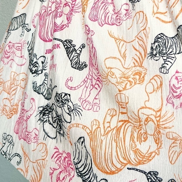 NWT ZARA X DISNEY Midi Dress Jungle Book Sketch Print Halter Rope Tie Pleated S - Picture 13 of 13